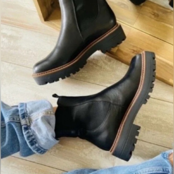 SAM EDELMAN Laguna Chelsea Boots Womens Size 5 Black Leather Waterproof - Picture 8 of 8